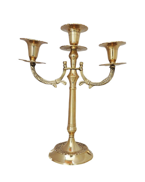 Brass Three Candle Stand 0.72Kg